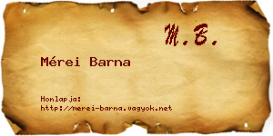 Mérei Barna névjegykártya